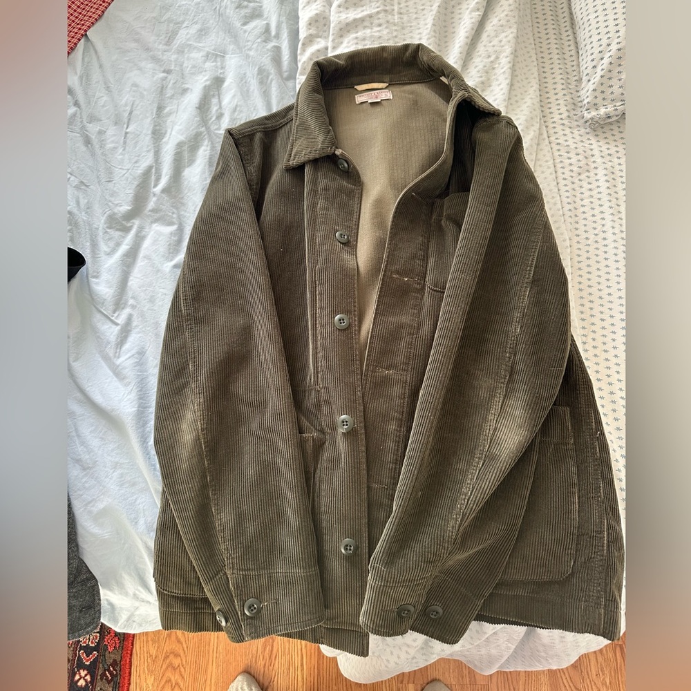 J. Crew Wallace and Barns men’s corduroy olive chore coat, size small